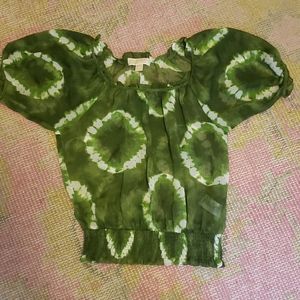 Sheer, tie dye Michael Kors top
